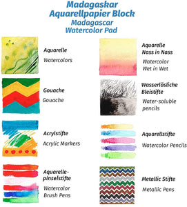 Tritart Aquarellpapier Din A1 300g - Weiß 10 Blatt - Dickes Aquarellblock zum Malen - Watercolour Paper - Aquarell Papier für Ihr Mal Zubehör - Papierblock
