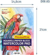 Laden Sie das Bild in den Galerie-Viewer, Tritart A5 Aquarell-Papier 300g / Weiß / 35 Blatt | Aquarellblock Din A5