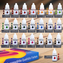 Laden Sie das Bild in den Galerie-Viewer, Tritart Seifenfarben Set mit 22 Farben - Flüssige Seifenfarbe Badesalz Zubehör - Wasserlösliche Seifenbasis zur Seifenherstellung - Hautfreundliche Seifen Farben - 22 x 6 ml