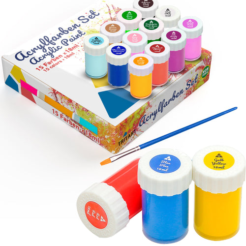 Arcylfarben | Buntes Acryl-Farben-Set für Kinder und Erwachsene - Viel Spaß mit großer Auswahl